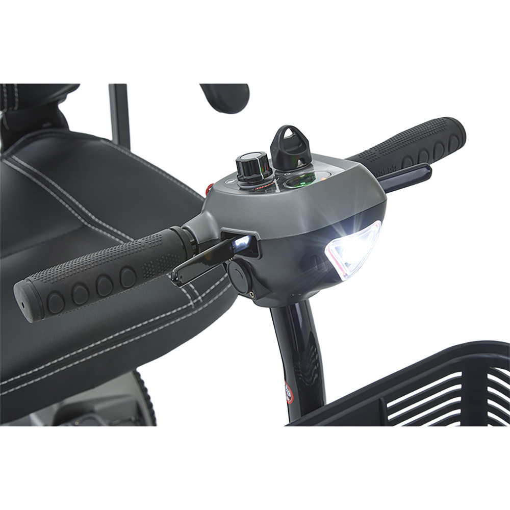 The bright headlight on the lightweight aluminium Alumina Air Mobility Scooter front Light.jpg